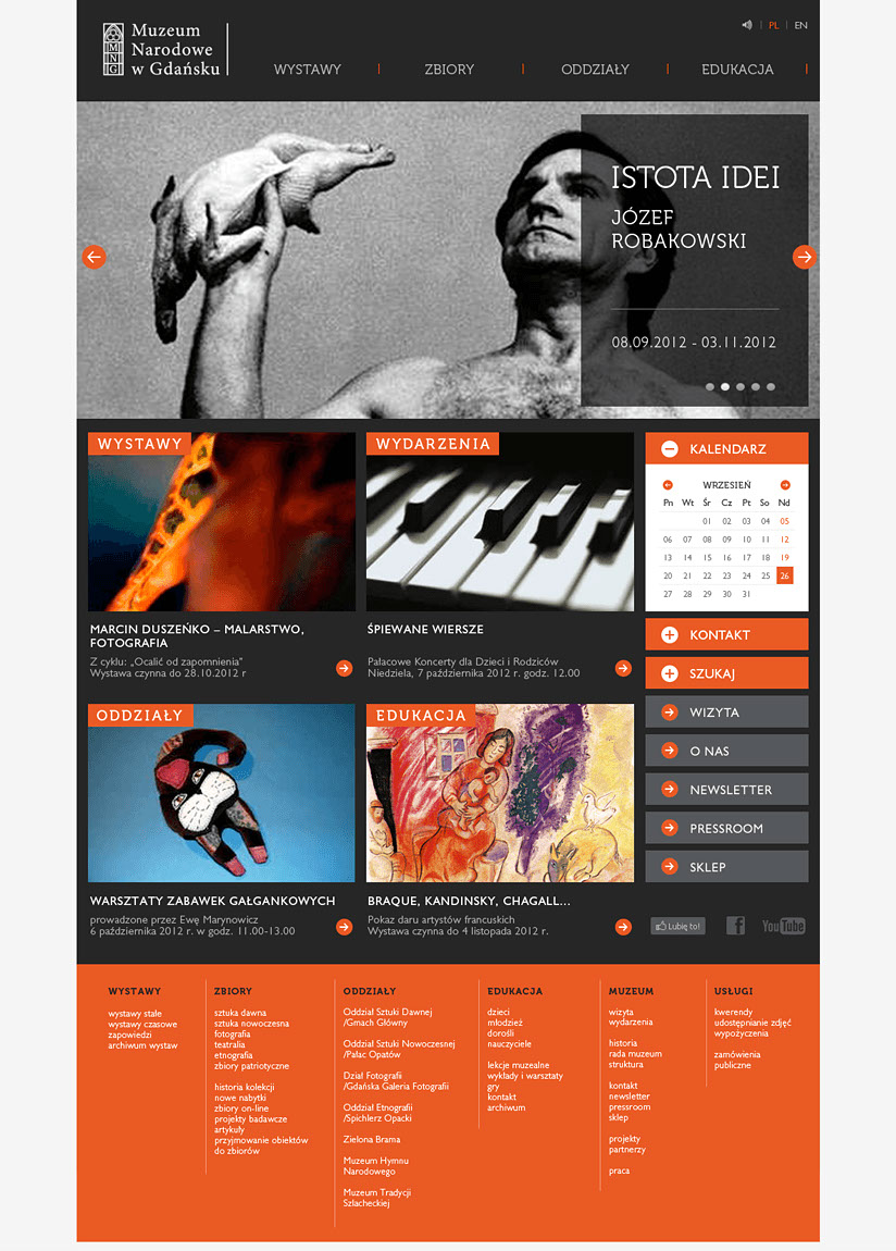 Muzeum Narodowe w Gdańsku, website layout, strony internetowe, web design, grafik, graphic designer