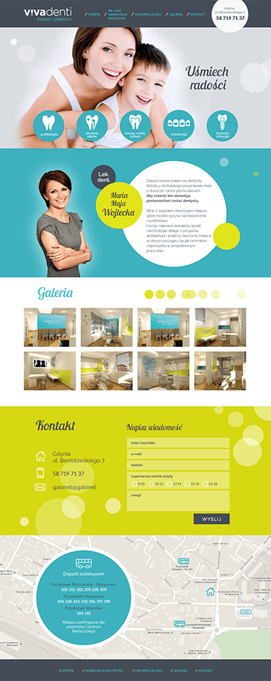 Vivadenti, website layout, strony internetowe, web design, grafik, graphic designer, projekty graficzne